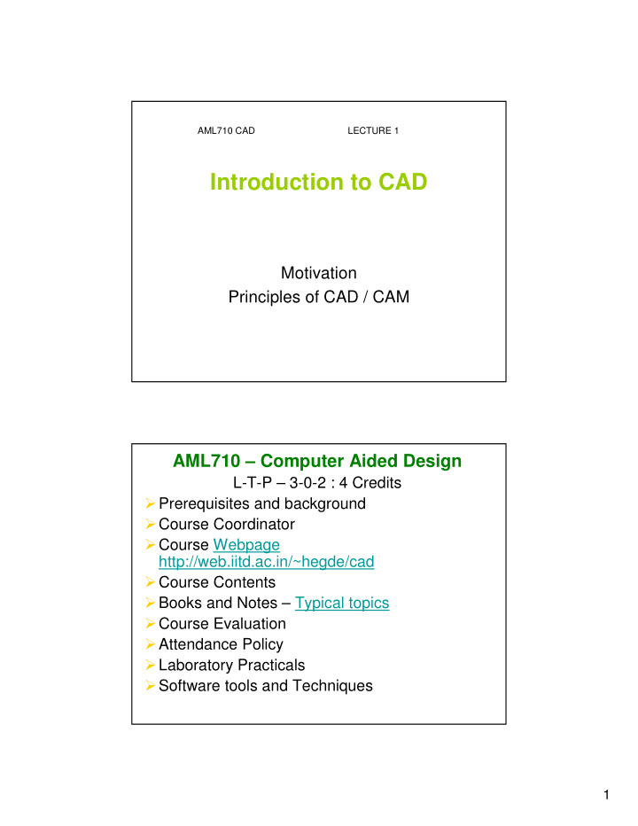 introduction to cad