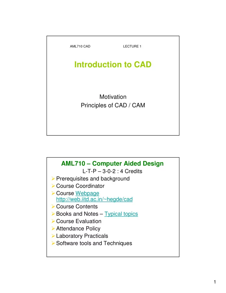 introduction to cad