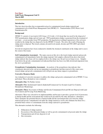 Fact Sheet  Solid Waste Management Unit 51  March 2009  Introduction  This fact sheet describes the