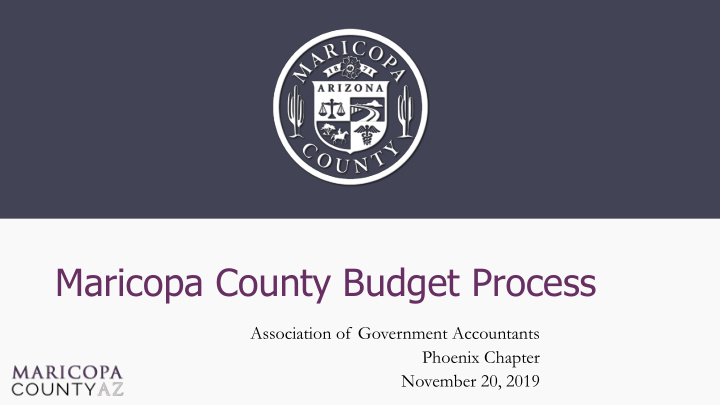 maricopa county budget process