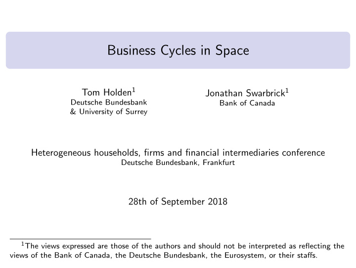 business cycles in space