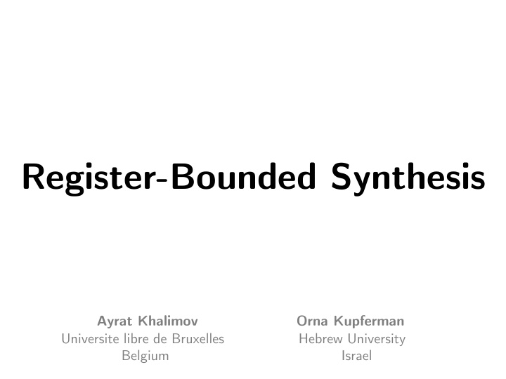 register bounded synthesis