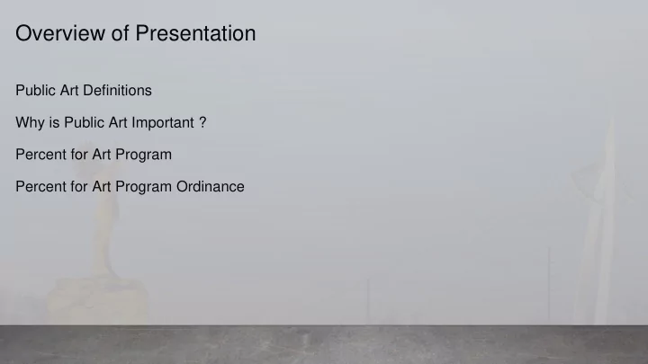 overview of presentation
