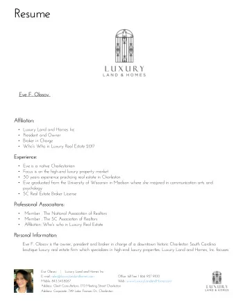 R  Re  es  su  um  me  e  E  Ev  ve F. O  e F. Ol  la  as  so  ov  v  A  Af  ff  fi  il  li  ia  at