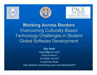 Working Across Borders  Working Across Borders  Overcoming Culturally-Based  Overcoming