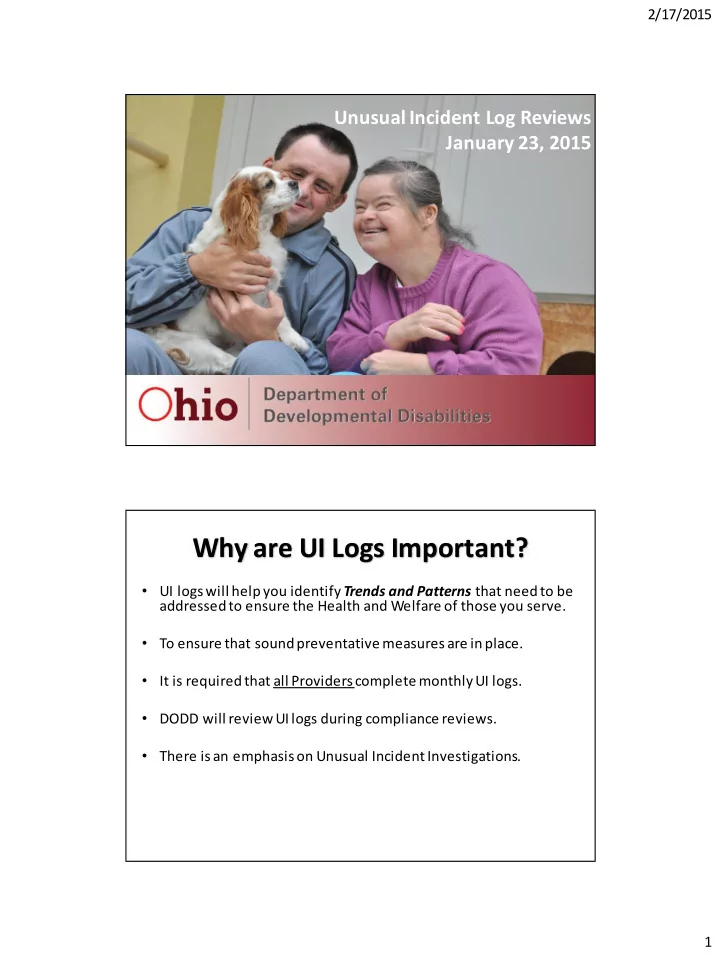 why are ui logs important
