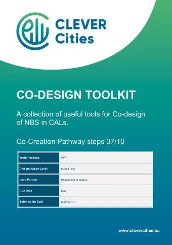 CO-DESIGN TOOLKIT  A collection of useful tools for Co-design  of NBS in CALs.  Co-Creation Pathway