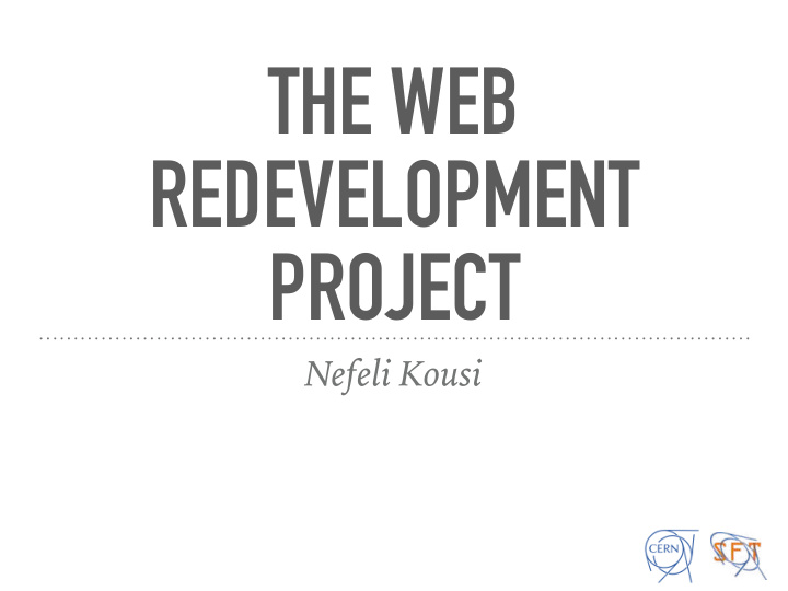 the web redevelopment project