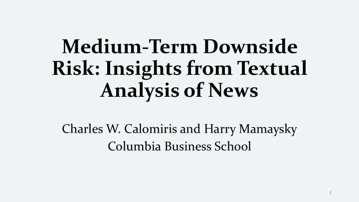 medium term downside