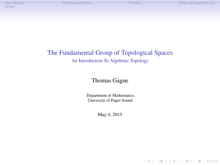 the fundamental group of topological spaces