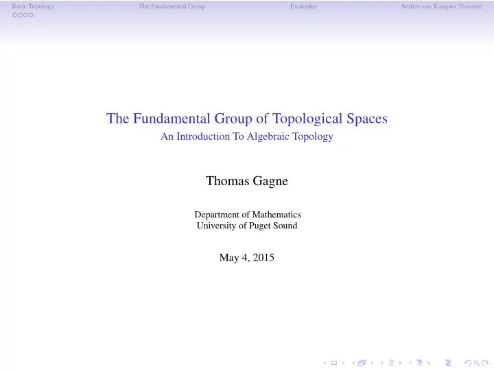 the fundamental group of topological spaces