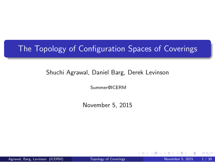 the topology of configuration spaces of coverings