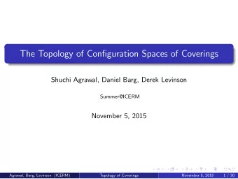 The Topology of Configuration Spaces of Coverings  Shuchi Agrawal, Daniel Barg, Derek Levinson