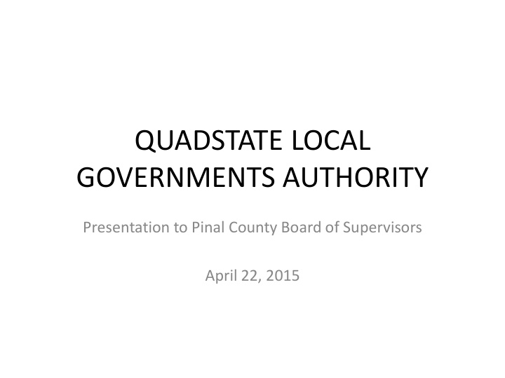 quadstate local governments authority