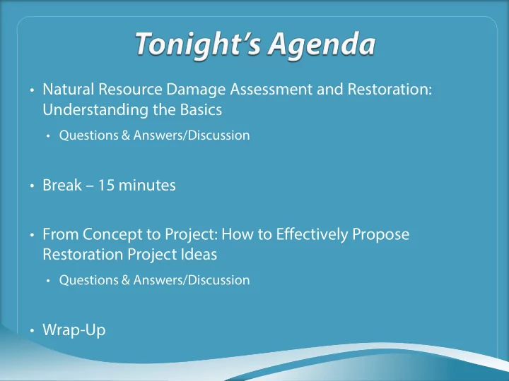 natural resource damage assessment and restoration
