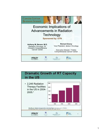 Economic Implications of  Economic Implications of  Advancements in Radiation  Advancements in