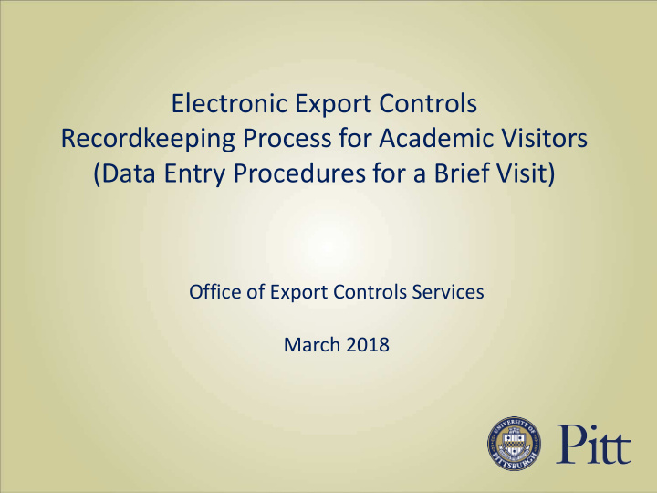 electronic export controls recordkeeping process for