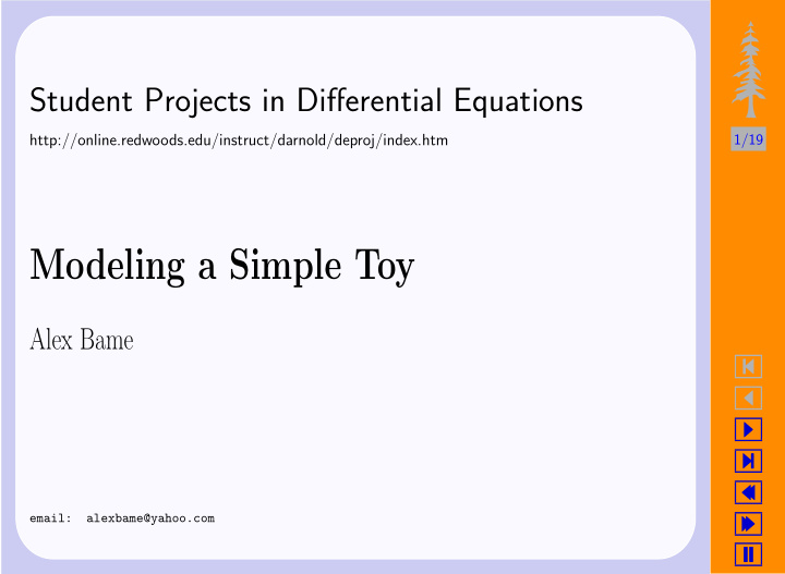 modeling a simple toy