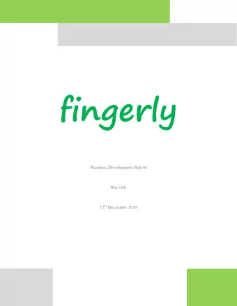 fingerly fingerly  Business Development Report  Business Development Report  Raj Oak  Raj Oak 12 th