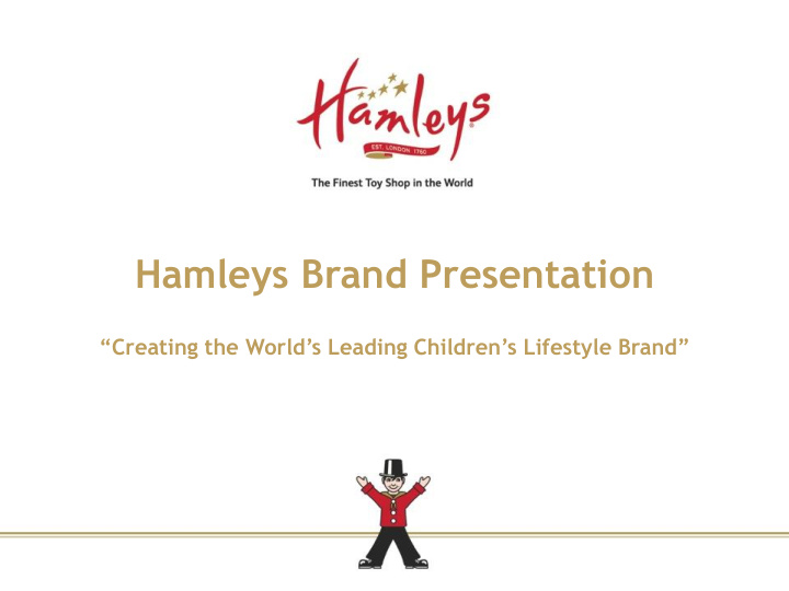 hamleys brand presentation