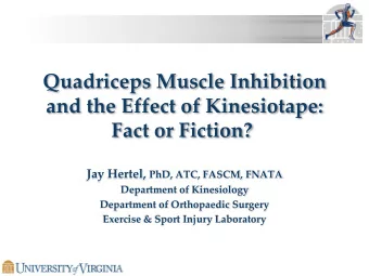 Quadriceps Muscle Inhibition  and the Effect of Kinesiotape:  Fact or Fiction? Jay Hertel, PhD,