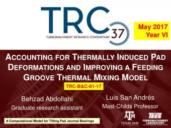 Introduction  Tilting pad journal bearings (TPJB) support rotating  machinery with minimal