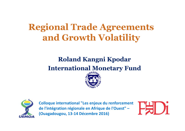 regional trade agreements and growth volatility