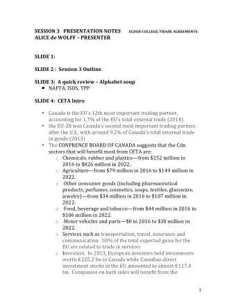 SESSION  3      PRESENTATION  NOTES               ELDER