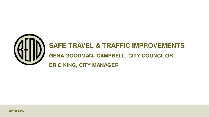 safe travel traffic improvements