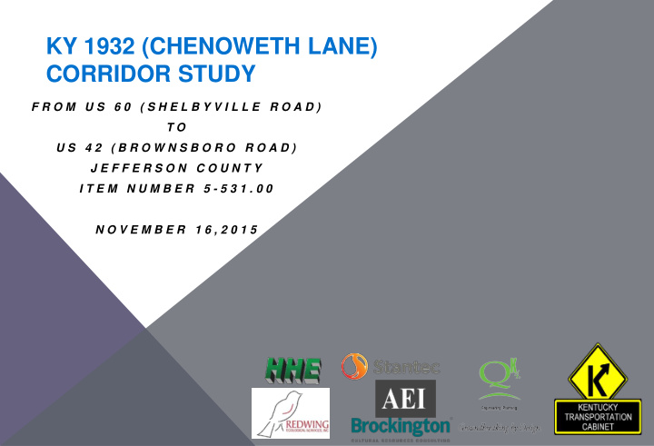ky 1932 chenoweth lane corridor study