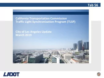 Tab 56  California Transportation Commission  Traffic Light Synchronization  Program (TLSP)  City