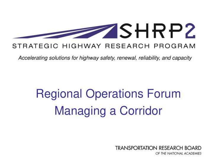 regional operations forum