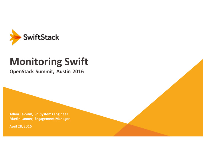 monitoring swift