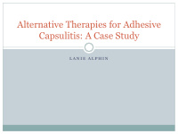 alternative therapies for adhesive capsulitis a case study