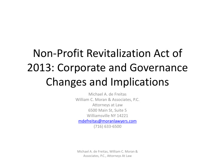non profit revitalization act of 2013 corporate and