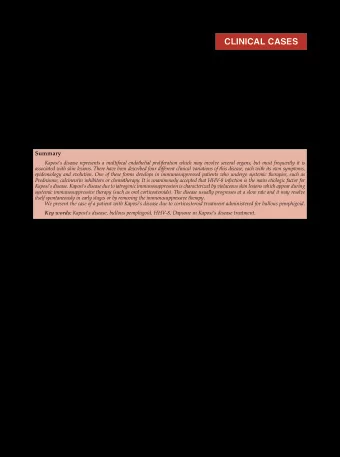 BULLOUS PEMPHIGOID ASSOCIATED WITH  IATROGENIC KAPOSI'S DISEASE - CASE PRESENTATION