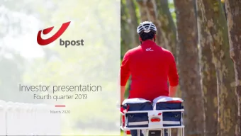 Investor presentation  Fourth quarter 2019  March 2020  Investor presentation  Fourth quarter 2019