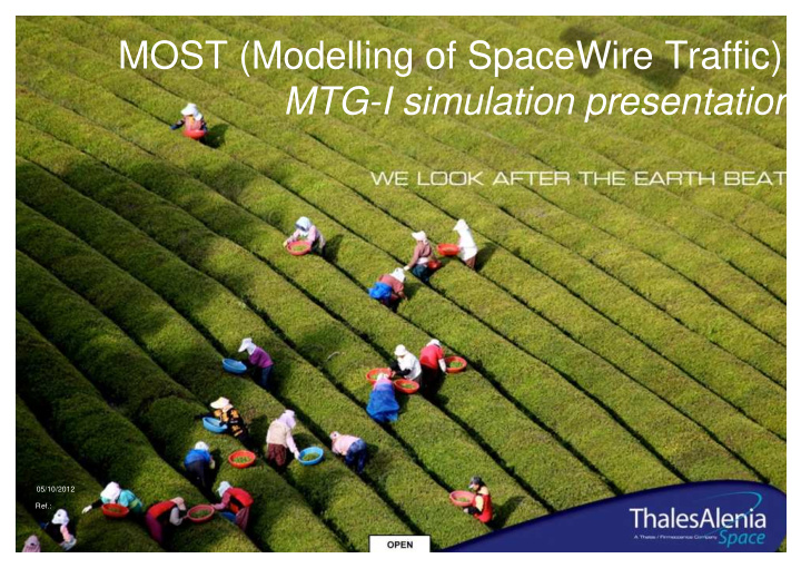 most modelling of spacewire traffic mtg i simulation