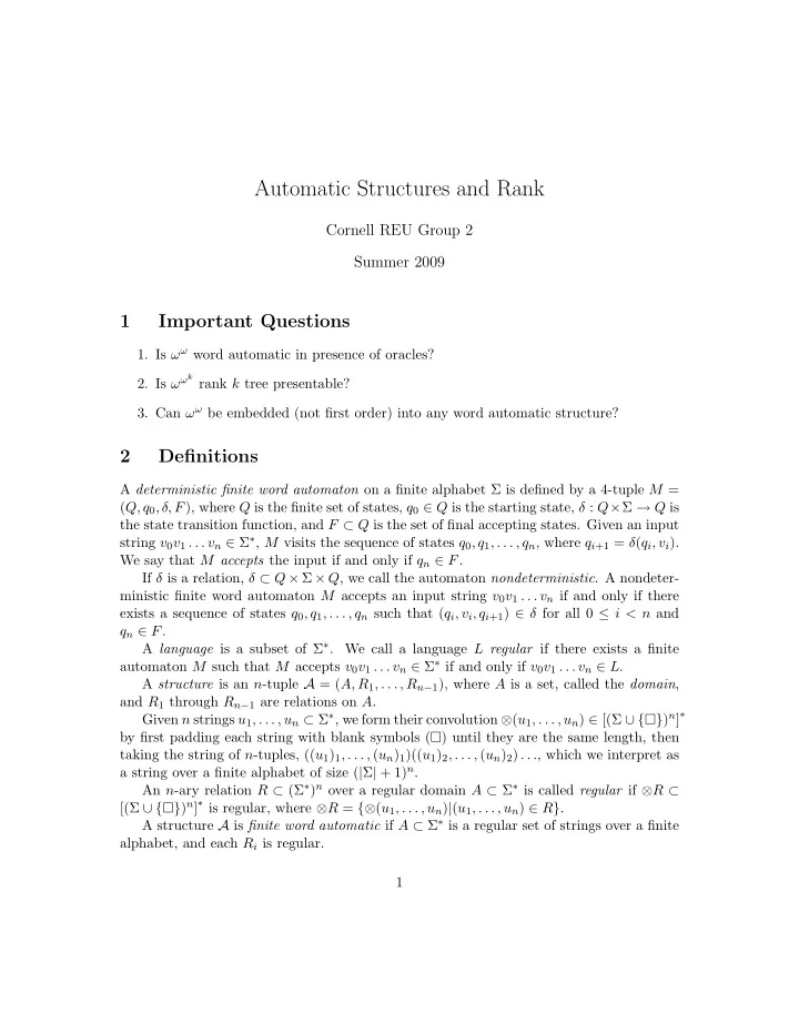 automatic structures and rank