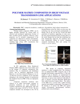 POLYMER MATRIX COMPOSITES IN HIGH VOLTAGE  TRANSMISSION LINE APPLICATIONS  M. Kumosa*, D.