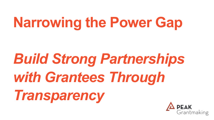 narrowing the power gap build strong partnerships with