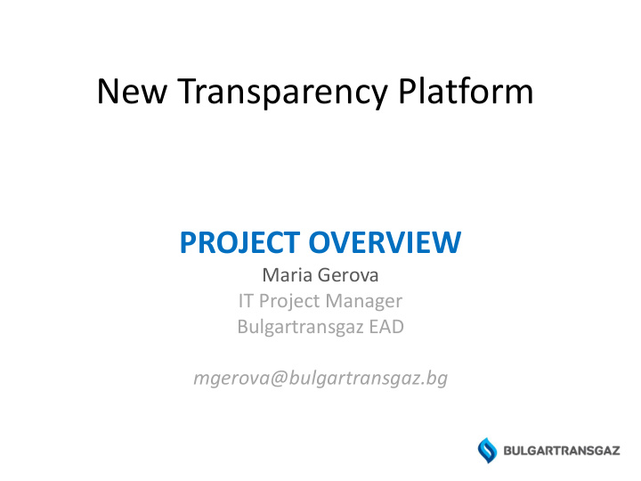 new transparency platform