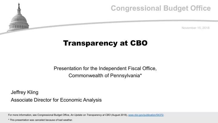 congressional budget office