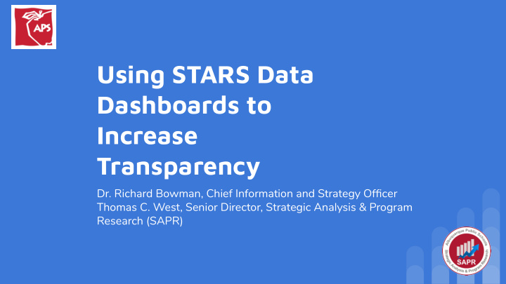 using stars data dashboards to increase transparency