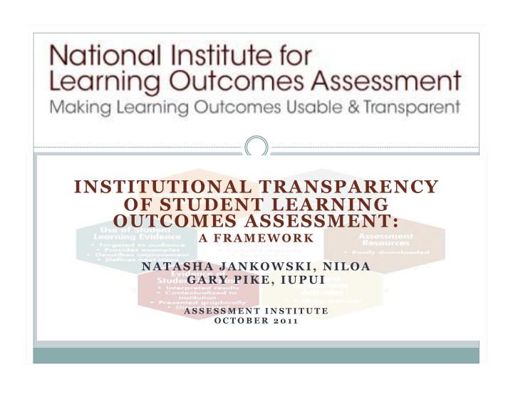 institutional transparency of student learning outcomes
