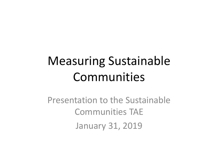 measuring sustainable communities
