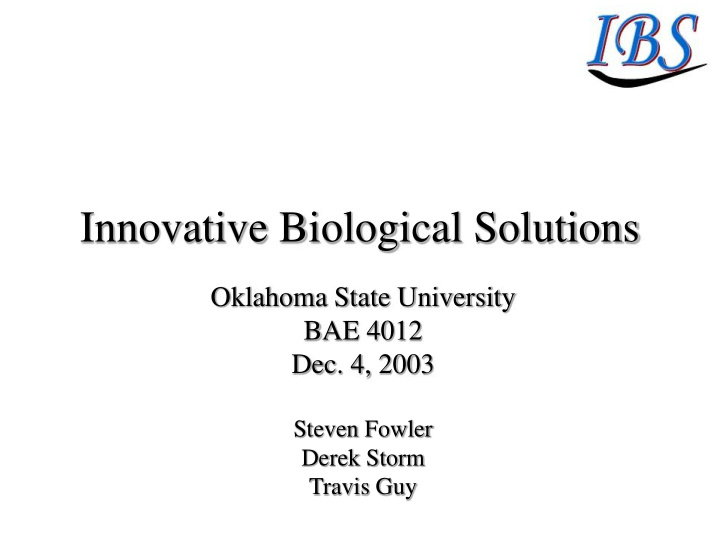 innovative biological solutions