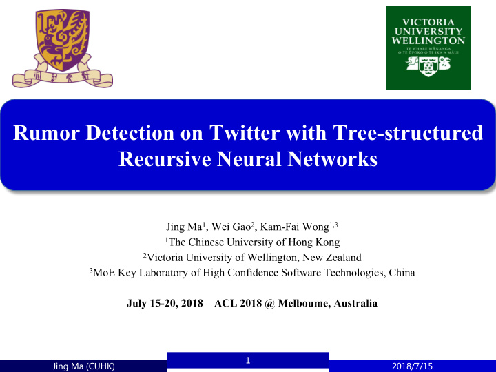 rumor detection on twitter with tree structured recursive