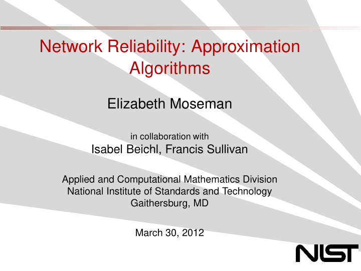 network reliability approximation algorithms