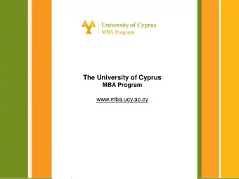 The University of Cyprus  MBA Program  www.mba.ucy.ac.cy  Table of Contents  Mission Statement  1.